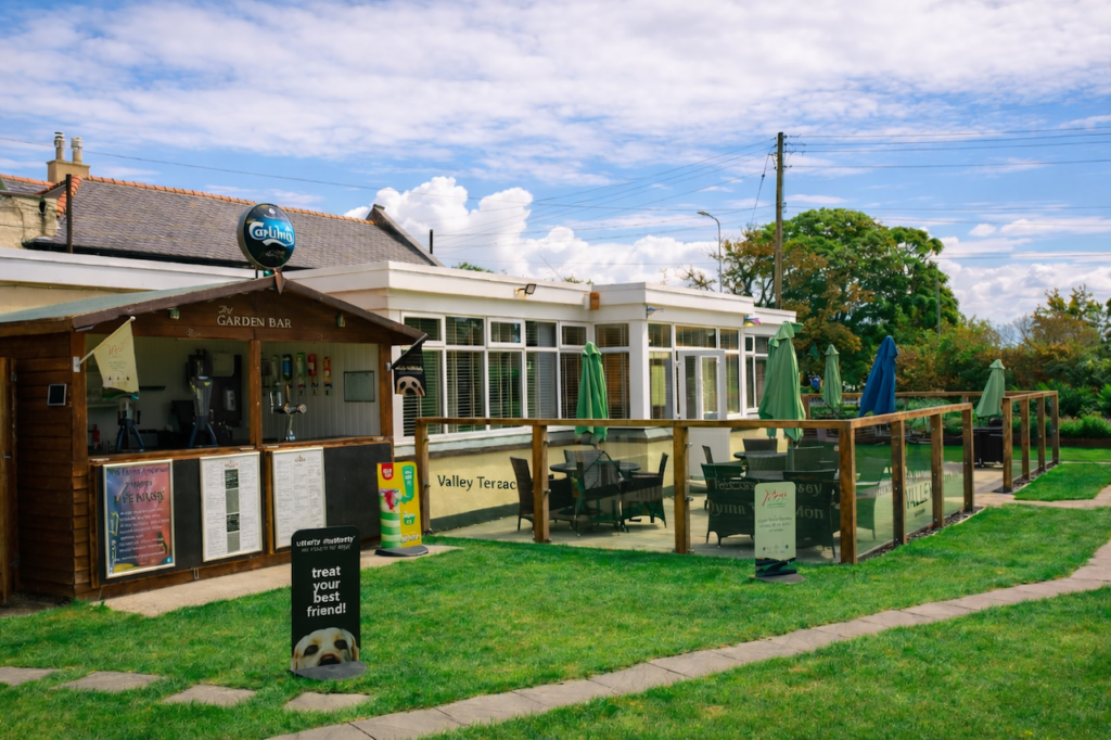 Beer garden and outdoor terrace at Valley Hotel in Valley near Holyhead